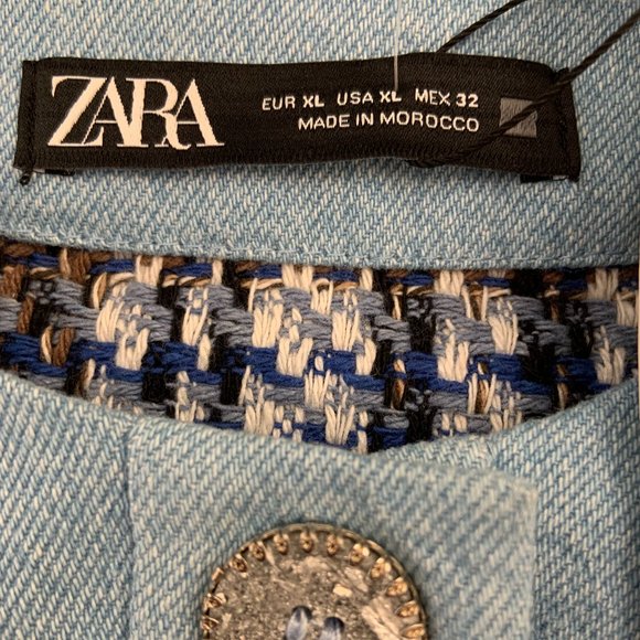 Zara Blue and Brown Plaid Crop Top - Picture 9 of 9